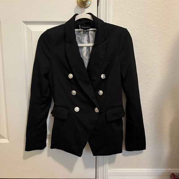 Jules & Leopold || Black blazer with silver buttons - Picture 2 of 5